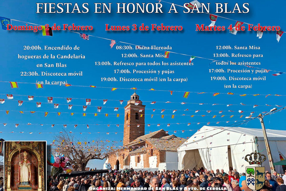 fiestas de san blas en cebolla programa febrero