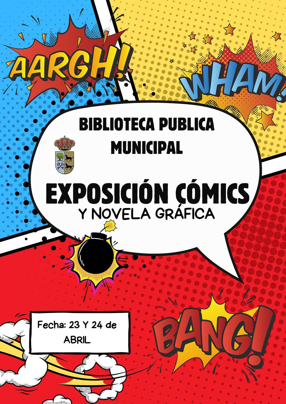 exposicion comics en la biblioteca municipal de cebolla