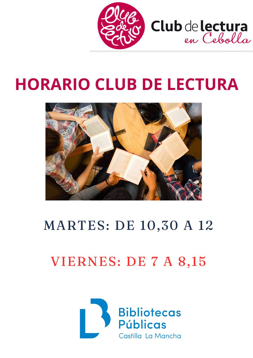 horario club de lectura en cebolla