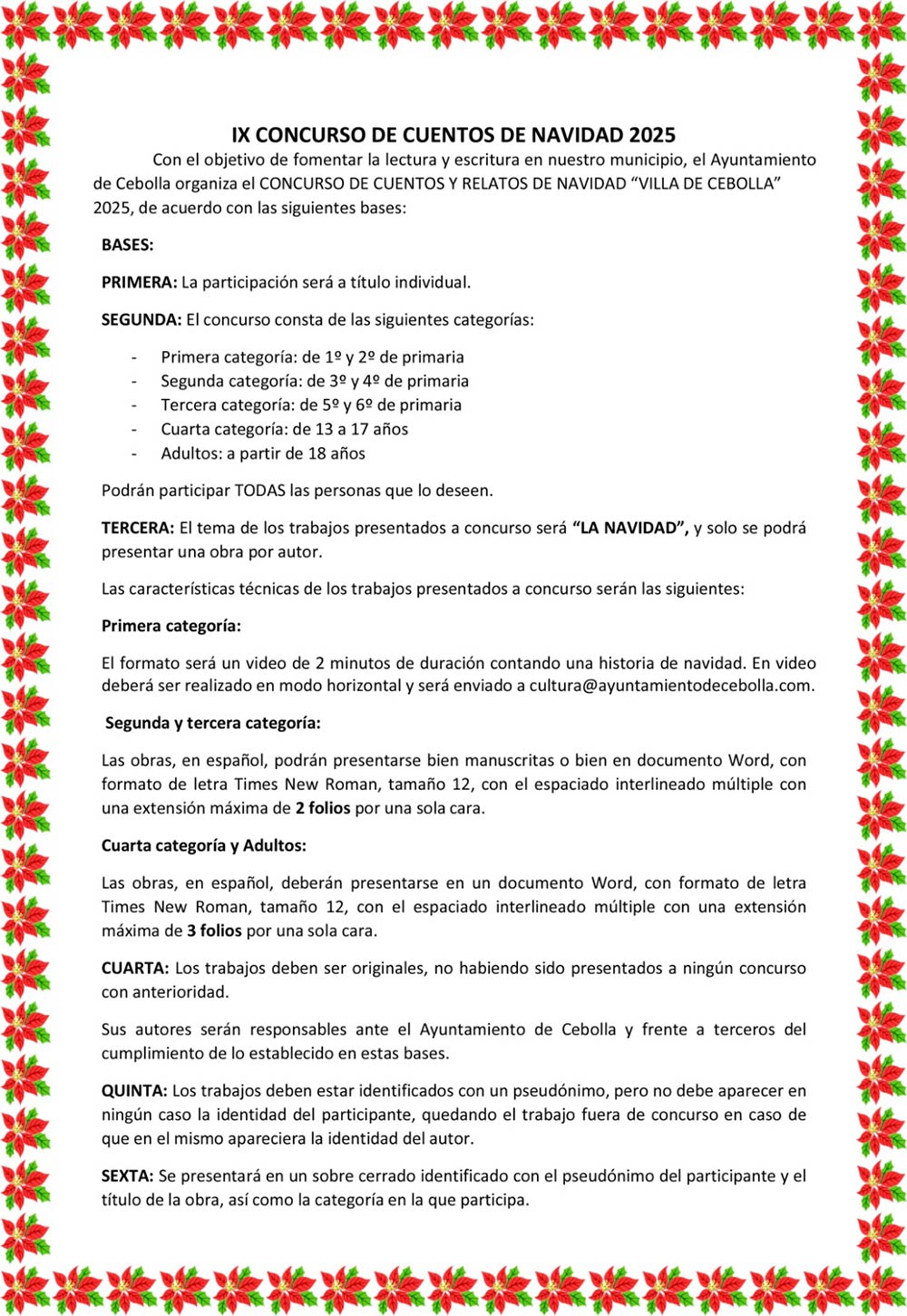 concurso cuentos y postales de navidad bases