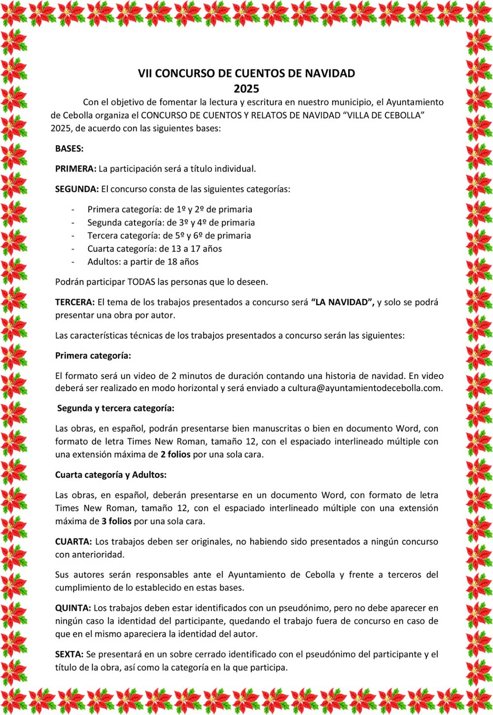 concurso cuentos y postales de navidad bases