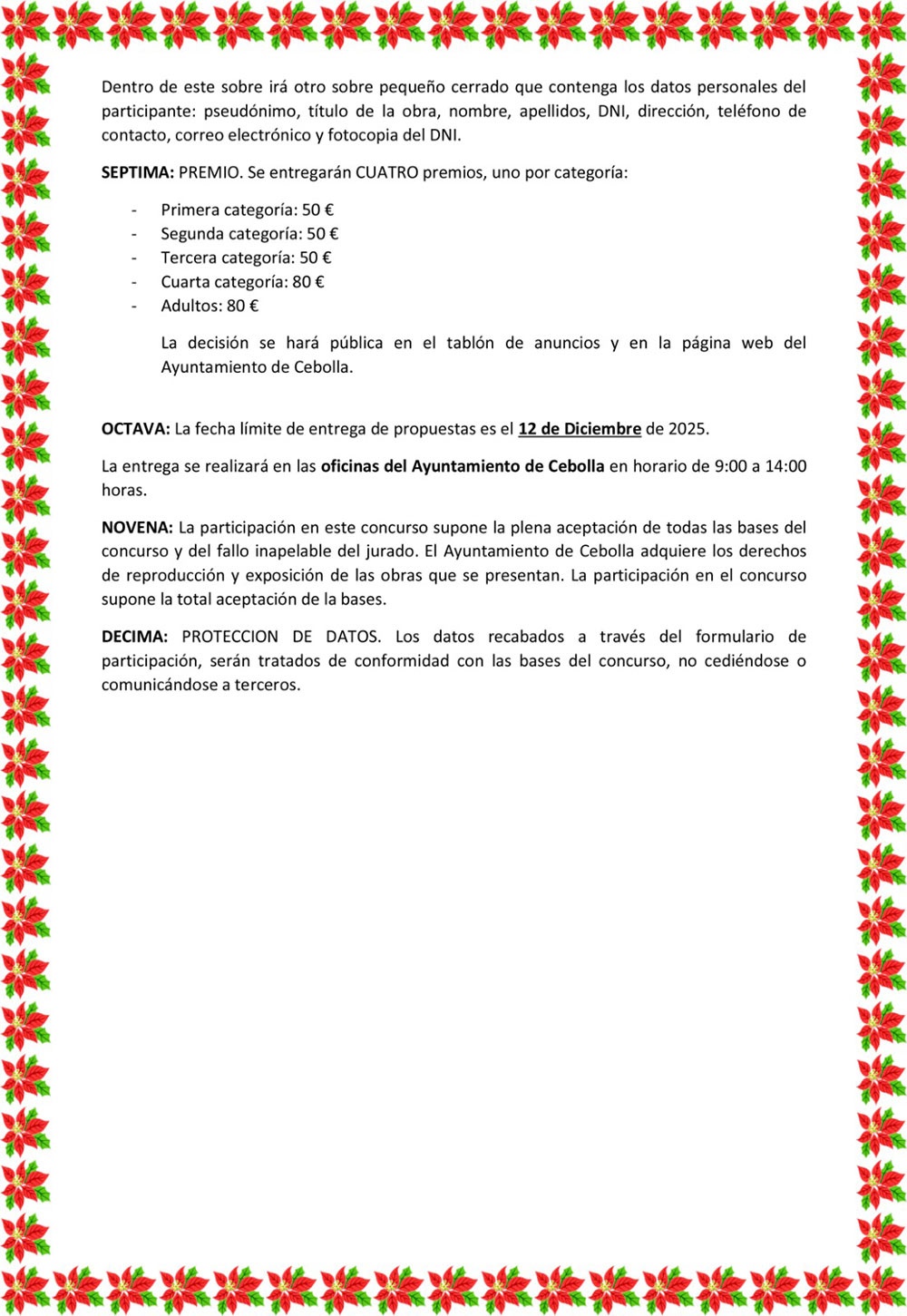 concurso cuentos y postales de navidad bases