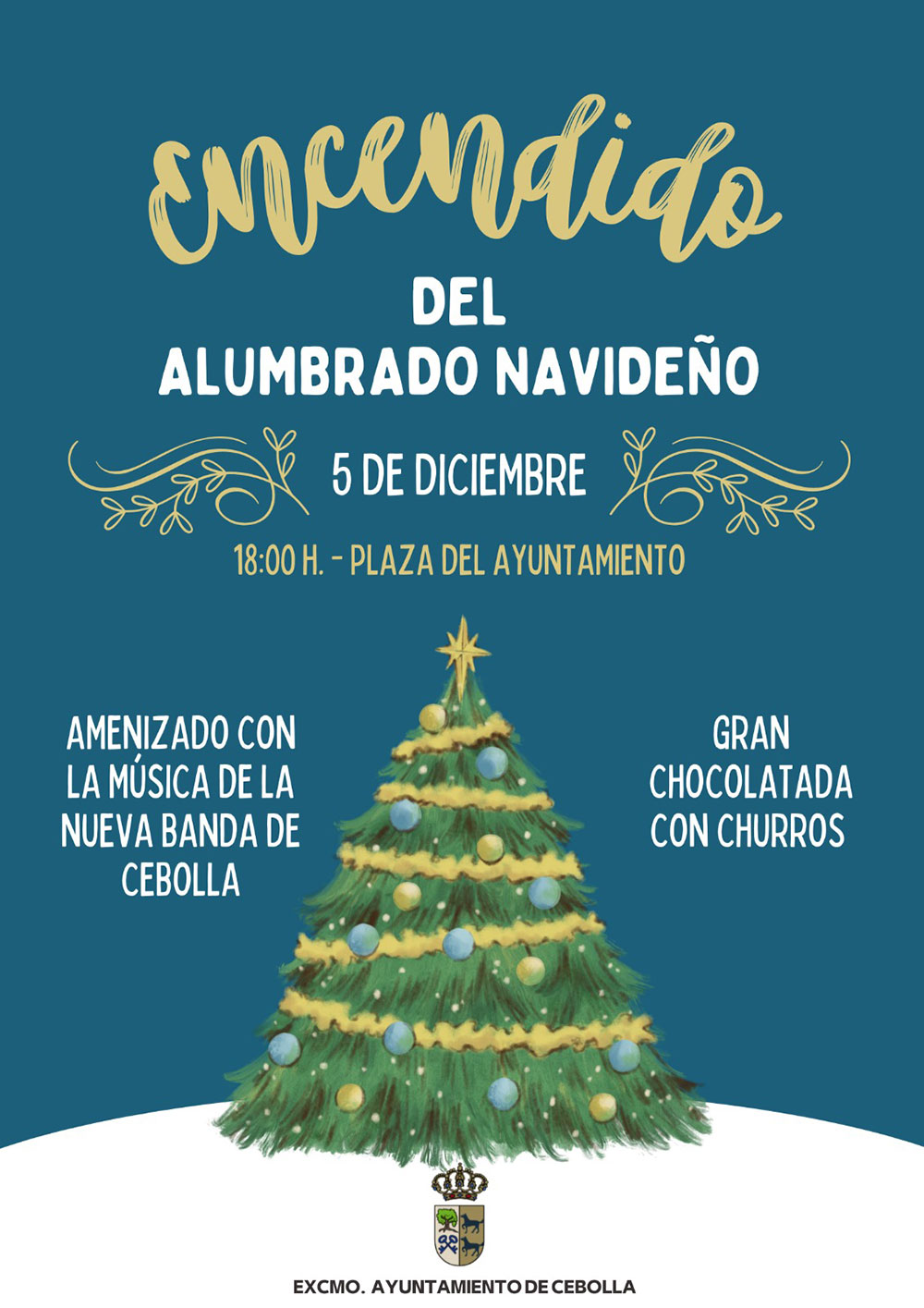 encendido de luces de navidad en cebolla